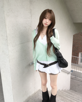Deep V neck cardigan