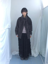 Cloud chiffon frill long skirt