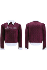 Layered Pearl Knit Sweater