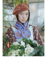 New product UnsocialNight original autumn and winter 水玉模様 ニットスカーフ 両面カラーコントラスト