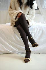 vertical stripes tights (espresso)
