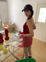 red apple sleeveless top