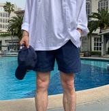 Liu Washing Cotton Banding Shorts