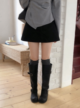 リベット ベーシック Aライン ミニスカートパンツ (2color)