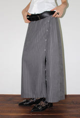 STRIPE BUTTON WRAP SKIRT