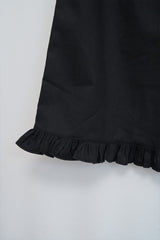 Frill Button Half Pants (Black)