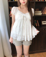 Rosalyn Flower Frill Blouse