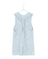 Oshion Side-Slit Twist Dot Layered Sleeveless