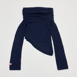 カットオフショルダーニット NAVY