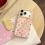 ドーパミン カラー ポルカドット ソフト アイフォン ケース (iPhone 13–17 Series)