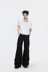 Ruched Studded Straight Jeans