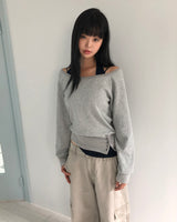 メンディ ワッフル レイヤード スウェットシャツ