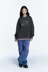 26FW★シェリッシュ ハート ラグラン ピグメント スウェットシャツ