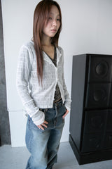 wrinkle mesh loop cardigan(3colors)