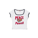 PEACE クロップtシャツ