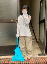 Soluna Parachute String Shirring Wide Banding Pants