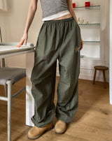 Star Patch Parachute Nylon Pants