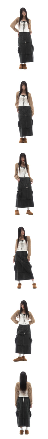 LAYER SKIRT IN DARK GREY