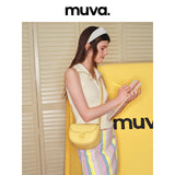 muva. Saddle Bag, Retro Red Cross‑body Genuine Leather Premium Niche‑Design Women’s Bag, New Arrival Feb 22