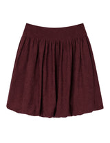 ボタン パンプキン ミディ スカート(BURGUNDY)