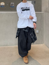 色褪せないバルーンデニムパンツ