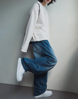 マキシバンディングワイドデニムパンツ