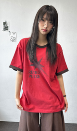 Lett Contrast Letter Tattoo Patch Short-Sleeve Tee 3color