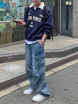 タチウォッシュドカーゴデニムパンツ