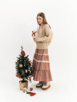 Charelle Tiered Skirt (Red)