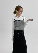 [MADE] KINNY SET - Fleece Stripe Bustier
