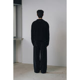 ベルベットコーデュロイカーブクロップジップアップ(Black)