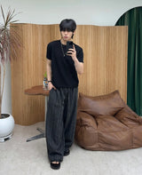 [1+1] レトン ステッチ マッスル ニット ショートスリーブ Tシャツ
