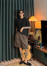Half-Banded Two-Tuck Wide Shorts 4COLOR
