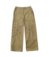 [Hand-Made「007」] Snowflake Studded Pants_Beige&Burgundy