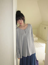 26SS★ [BAONHAUS] Latte Flower Over Long Sleeve Tee