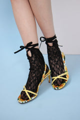 ankle strap lace socks (black)
