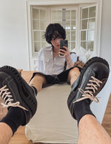 Verse Pintuck Bermuda Patch Work Pants