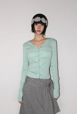 TWIST BUTTON CARDIGAN