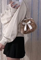 Medium fawn ribbon frame bag (handmade bag)