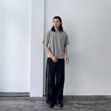 Navy Side-Line Draped Pants