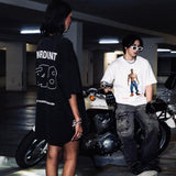 "FIRE48 BW" ウォッシュドTシャツ | ブラック