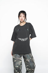 25SS ダメージウォッシュドワイドカーゴパンツ カモ