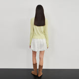 DOUBLE LAYERS KNIT CARDIGAN(LEMON)