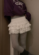 FLOWER CANCAN SKIRT SHORTS