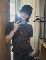 [LAN ARCHIVE] Front Shirring Short Sleeve T-Shirt