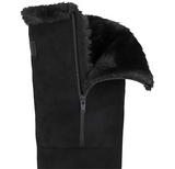 Asym Shearling Wedge Boot / Black