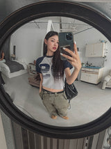 99 Raglan Cropped Knitwear Short-Sleeved