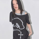 ロザリーノワールTシャツ (BLACK) F25QB111