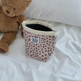 クラシック ポーチ コーデュロイ レオパード ピンク