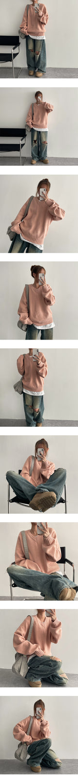 バーロンシックVネックニットウェア